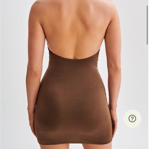 MESHKI Slinky Halter Mini Dress - Mocha - Picture 3 of 3